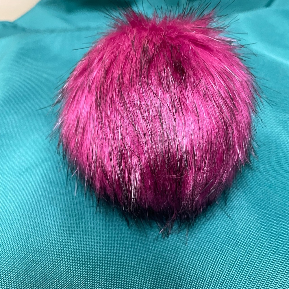 POM POM Magenta Faux Fur Bag Charm - Picture 3 of 5